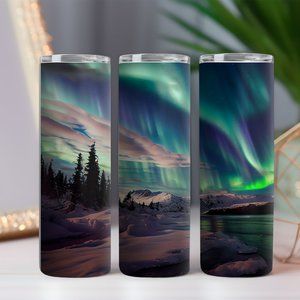Mountain Tumbler, Sunset Tumbler, Night Sky Tumbler, Northern Lights Tumbler